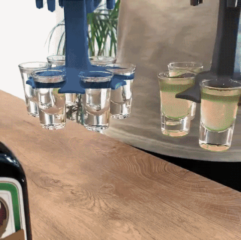 Kit Dispenser Shot Drink Tequila c/ 6 Copos