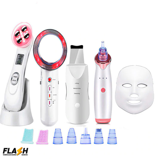 AngelSkin ® - Lipocavitação + Fototerapia LED + Peeling + Removedor de Cravos + Máscara LED - 5 Itens