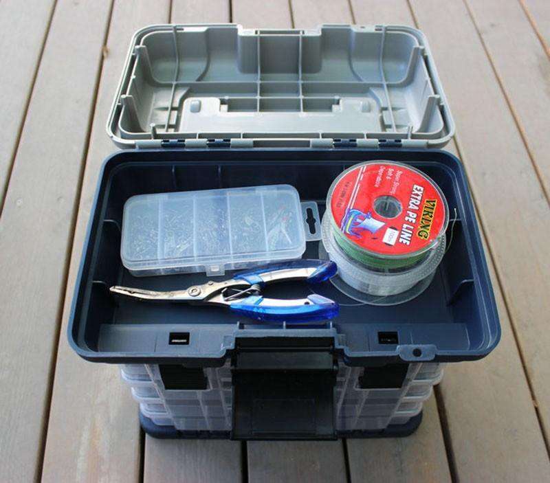 BRUTTU ® - Caixa de Pesca com 4 Gavetas + Compartimentos - Loja Flash