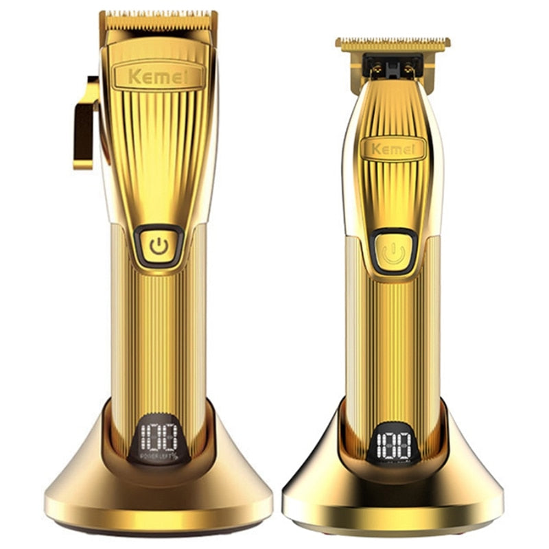 Aparador Barbeador e Máquina de Corte Kemei® Professional Gold