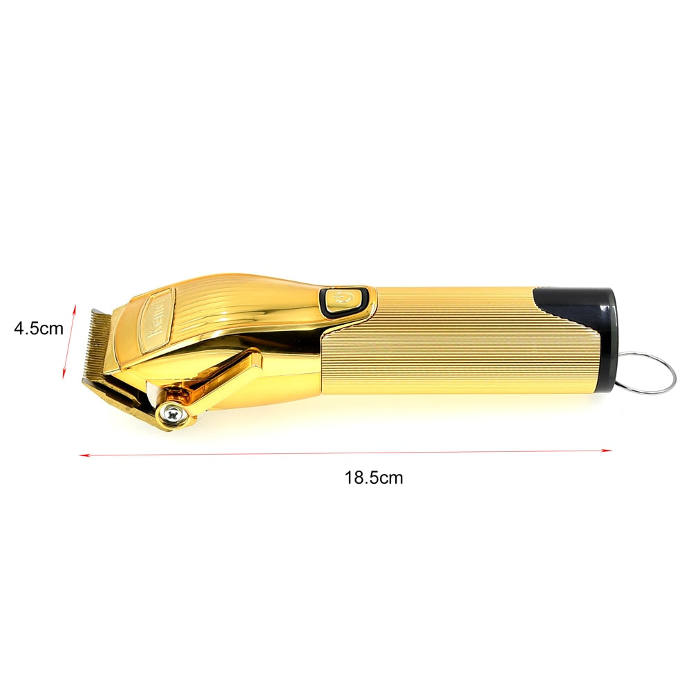 Aparador Barbeador e Máquina de Corte Kemei® Professional Gold (Kit 2 itens)